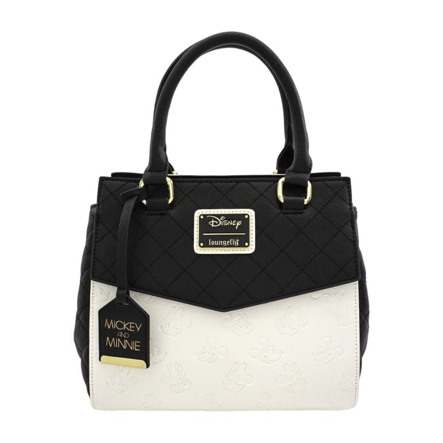 Loungefly Disney Mickey Mouse and Minnie Mouse Black and White US  Exclusive Crossbody