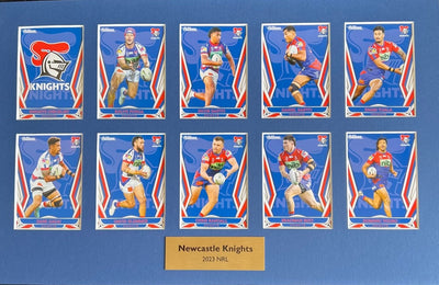 Newcastle Knights Ulitmate Fan Gift - TLA Matted Card set with Bobblehead