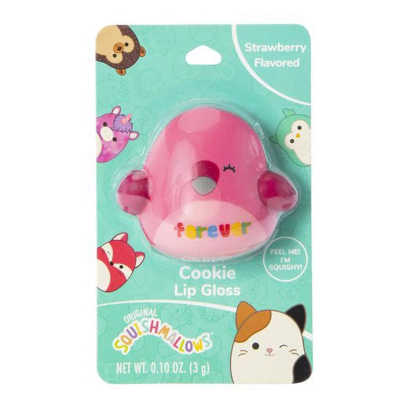Squishmallows Squishy Shaped Lip Gloss Cookie the Flamingo -  Strawberry Forever