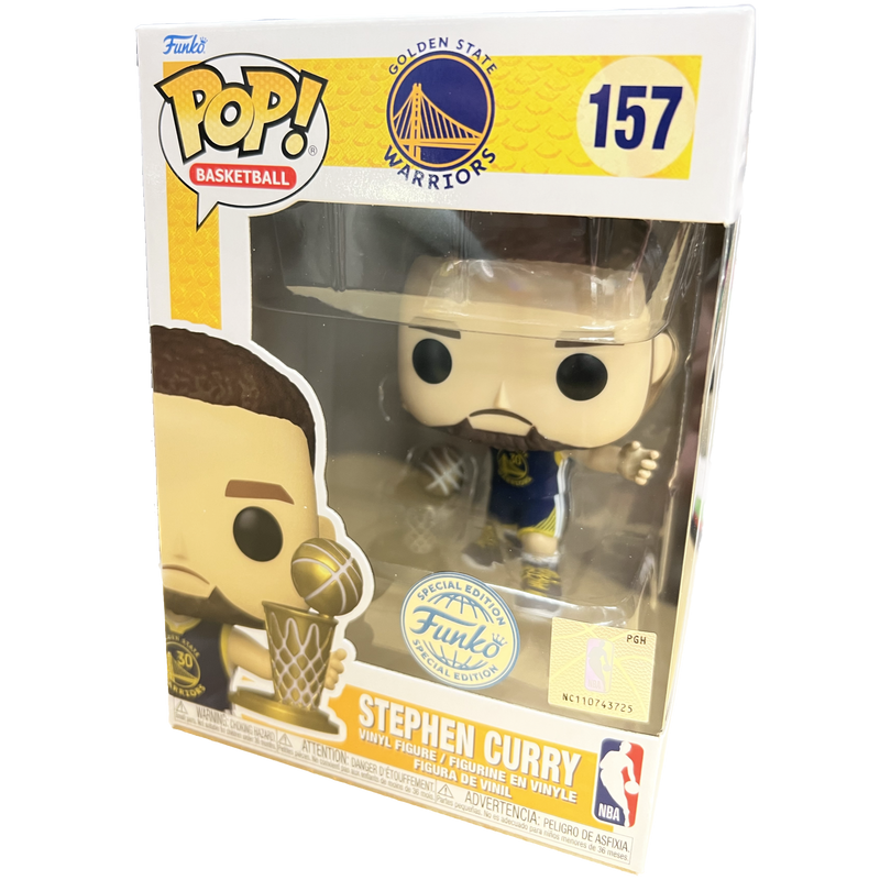 PoP! Stephen Curry Golden State Warriors with Trophy Pop! Vinyl Figure 
