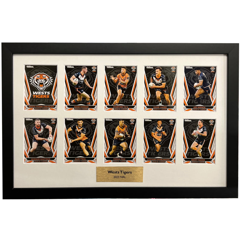 2023 West Tigers TLA Trading Card Team Set Framed