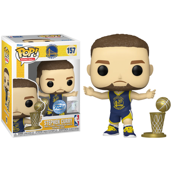PoP! Stephen Curry Golden State Warriors with Trophy Pop! Vinyl Figure 